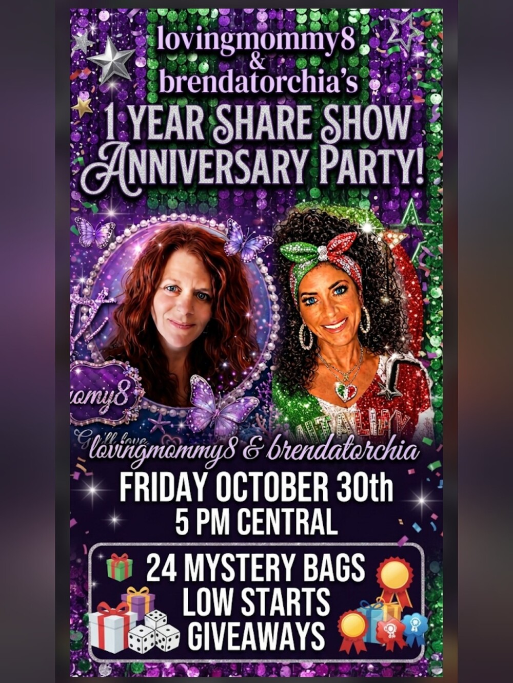 1-Year Share Show Anniversary Party Poster - LOVINGMOMMY8 & BRENDATORCHIA